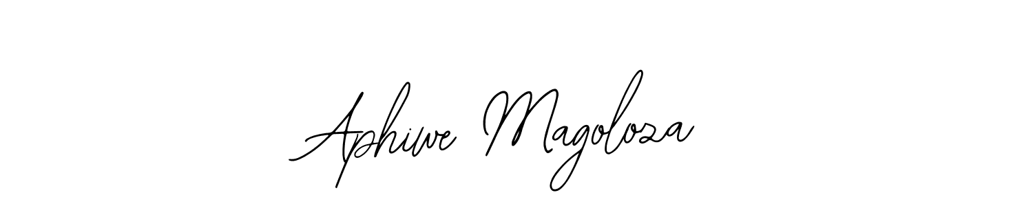 Use a signature maker to create a handwritten signature online. With this signature software, you can design (Bearetta-2O07w) your own signature for name Aphiwe Magoloza. Aphiwe Magoloza signature style 12 images and pictures png
