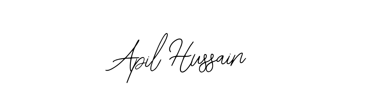 You should practise on your own different ways (Bearetta-2O07w) to write your name (Apil Hussain) in signature. don't let someone else do it for you. Apil Hussain signature style 12 images and pictures png
