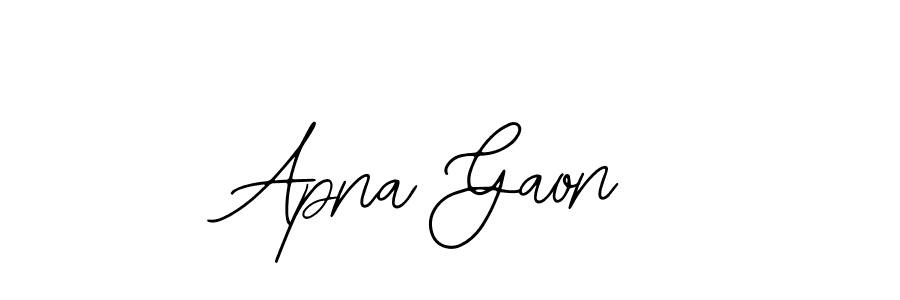 Design your own signature with our free online signature maker. With this signature software, you can create a handwritten (Bearetta-2O07w) signature for name Apna Gaon. Apna Gaon signature style 12 images and pictures png