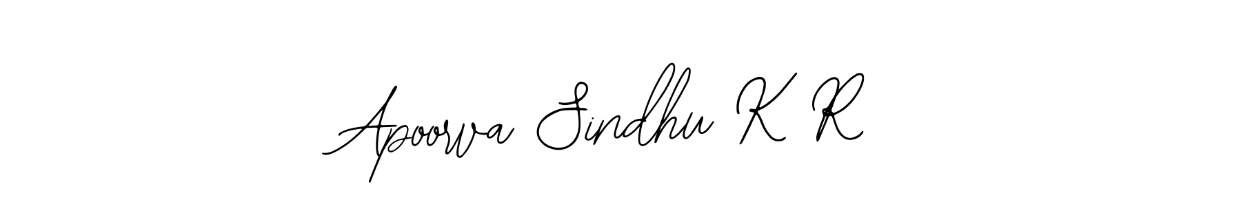 Also You can easily find your signature by using the search form. We will create Apoorva Sindhu K R name handwritten signature images for you free of cost using Bearetta-2O07w sign style. Apoorva Sindhu K R signature style 12 images and pictures png