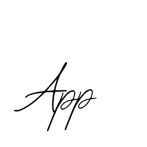 You should practise on your own different ways (Bearetta-2O07w) to write your name (App) in signature. don't let someone else do it for you. App signature style 12 images and pictures png