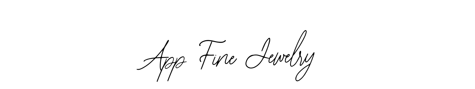 How to make App Fine Jewelry name signature. Use Bearetta-2O07w style for creating short signs online. This is the latest handwritten sign. App Fine Jewelry signature style 12 images and pictures png