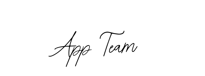 The best way (Bearetta-2O07w) to make a short signature is to pick only two or three words in your name. The name App Team include a total of six letters. For converting this name. App Team signature style 12 images and pictures png