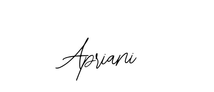 Similarly Bearetta-2O07w is the best handwritten signature design. Signature creator online .You can use it as an online autograph creator for name Apriani. Apriani signature style 12 images and pictures png