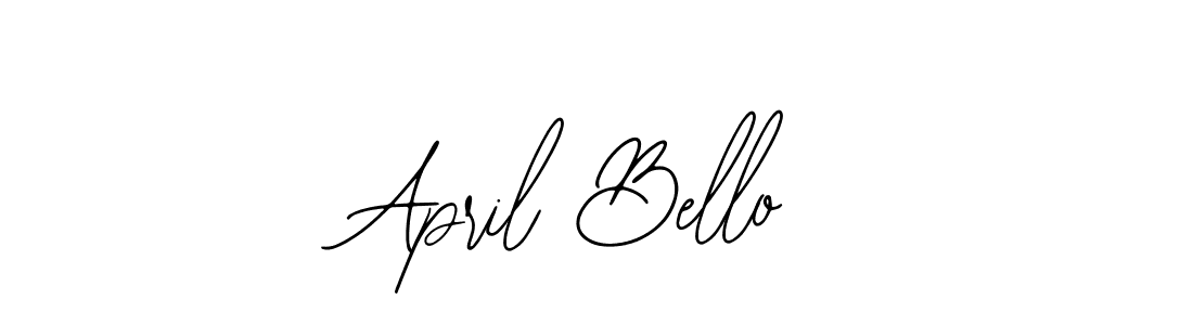 How to make April Bello name signature. Use Bearetta-2O07w style for creating short signs online. This is the latest handwritten sign. April Bello signature style 12 images and pictures png