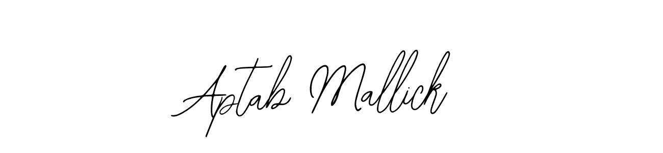 The best way (Bearetta-2O07w) to make a short signature is to pick only two or three words in your name. The name Aptab Mallick include a total of six letters. For converting this name. Aptab Mallick signature style 12 images and pictures png