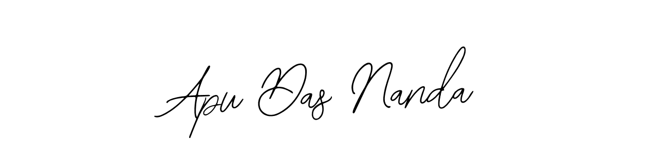 How to make Apu Das Nanda name signature. Use Bearetta-2O07w style for creating short signs online. This is the latest handwritten sign. Apu Das Nanda signature style 12 images and pictures png