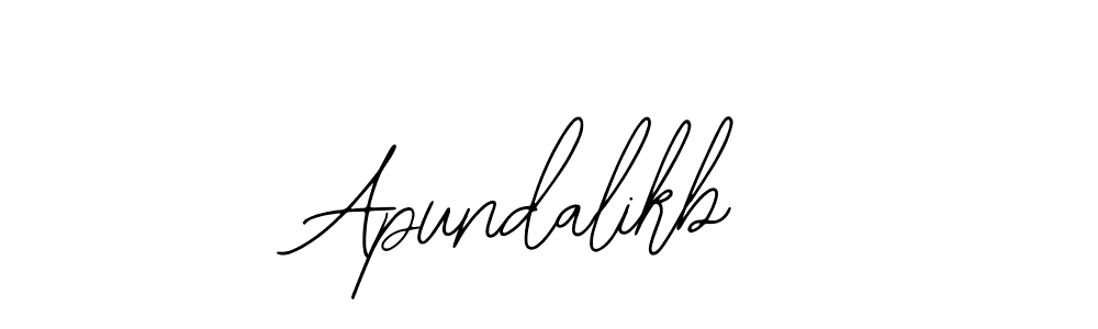 The best way (Bearetta-2O07w) to make a short signature is to pick only two or three words in your name. The name Apundalikb include a total of six letters. For converting this name. Apundalikb signature style 12 images and pictures png