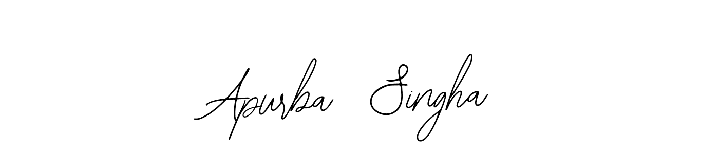 The best way (Bearetta-2O07w) to make a short signature is to pick only two or three words in your name. The name Apurba  Singha include a total of six letters. For converting this name. Apurba  Singha signature style 12 images and pictures png