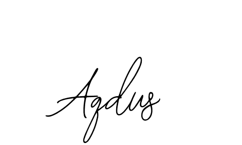 How to make Aqdus name signature. Use Bearetta-2O07w style for creating short signs online. This is the latest handwritten sign. Aqdus signature style 12 images and pictures png