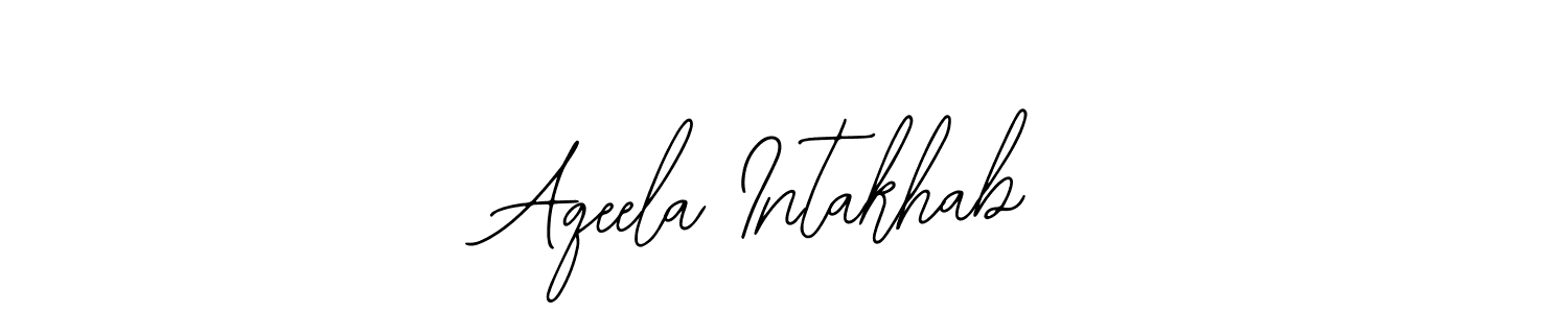 if you are searching for the best signature style for your name Aqeela Intakhab. so please give up your signature search. here we have designed multiple signature styles  using Bearetta-2O07w. Aqeela Intakhab signature style 12 images and pictures png