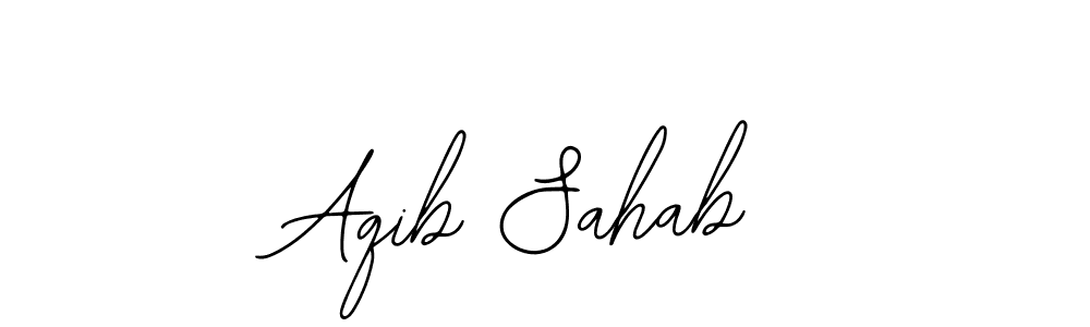 Use a signature maker to create a handwritten signature online. With this signature software, you can design (Bearetta-2O07w) your own signature for name Aqib Sahab. Aqib Sahab signature style 12 images and pictures png