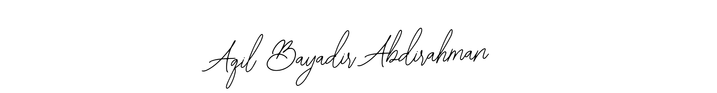 It looks lik you need a new signature style for name Aqil Bayadir Abdirahman. Design unique handwritten (Bearetta-2O07w) signature with our free signature maker in just a few clicks. Aqil Bayadir Abdirahman signature style 12 images and pictures png