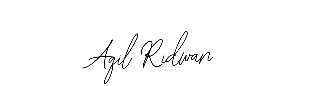 How to make Aqil Ridwan name signature. Use Bearetta-2O07w style for creating short signs online. This is the latest handwritten sign. Aqil Ridwan signature style 12 images and pictures png