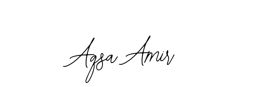 You should practise on your own different ways (Bearetta-2O07w) to write your name (Aqsa Amir) in signature. don't let someone else do it for you. Aqsa Amir signature style 12 images and pictures png