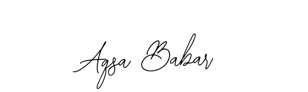 How to make Aqsa Babar name signature. Use Bearetta-2O07w style for creating short signs online. This is the latest handwritten sign. Aqsa Babar signature style 12 images and pictures png