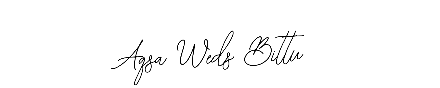 This is the best signature style for the Aqsa Weds Bittu name. Also you like these signature font (Bearetta-2O07w). Mix name signature. Aqsa Weds Bittu signature style 12 images and pictures png