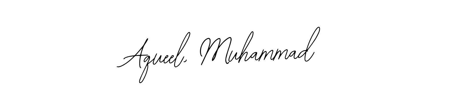 Use a signature maker to create a handwritten signature online. With this signature software, you can design (Bearetta-2O07w) your own signature for name Aqueel, Muhammad. Aqueel, Muhammad signature style 12 images and pictures png