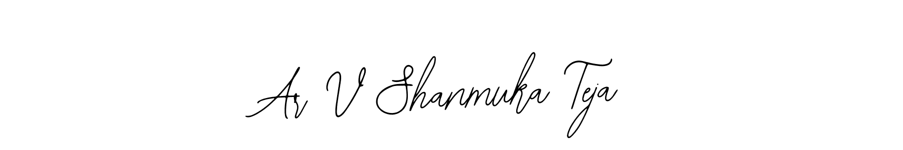 This is the best signature style for the Ar V Shanmuka Teja name. Also you like these signature font (Bearetta-2O07w). Mix name signature. Ar V Shanmuka Teja signature style 12 images and pictures png