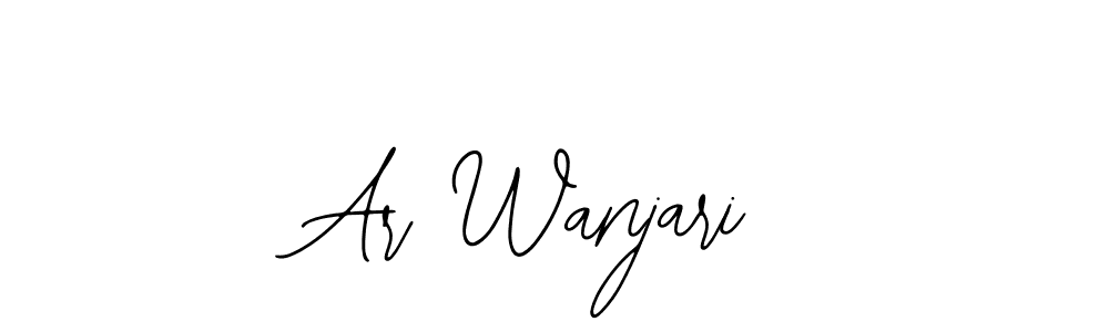 Similarly Bearetta-2O07w is the best handwritten signature design. Signature creator online .You can use it as an online autograph creator for name Ar Wanjari. Ar Wanjari signature style 12 images and pictures png