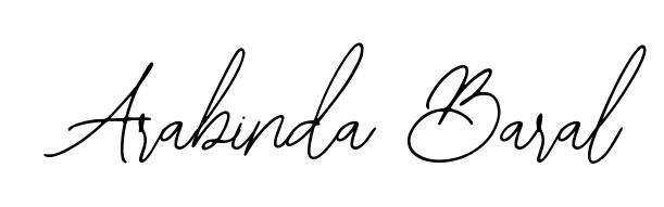 A modern signature idea for name Arabinda Baral using Bearetta-2O07w font. Clean strokes and elegant curves make it stand out instantly. Arabinda Baral signature style 12 images and pictures png