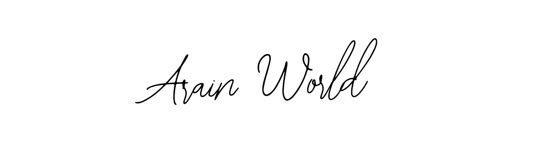 Design your own signature with our free online signature maker. With this signature software, you can create a handwritten (Bearetta-2O07w) signature for name Arain World. Arain World signature style 12 images and pictures png