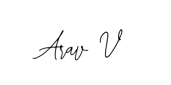 Similarly Bearetta-2O07w is the best handwritten signature design. Signature creator online .You can use it as an online autograph creator for name Arav V. Arav V signature style 12 images and pictures png