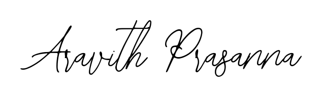 A classic penmanship look for Aravith Prasanna. The Bearetta-2O07w font brings timeless elegance and confidence to every signed document. Aravith Prasanna signature style 12 images and pictures png