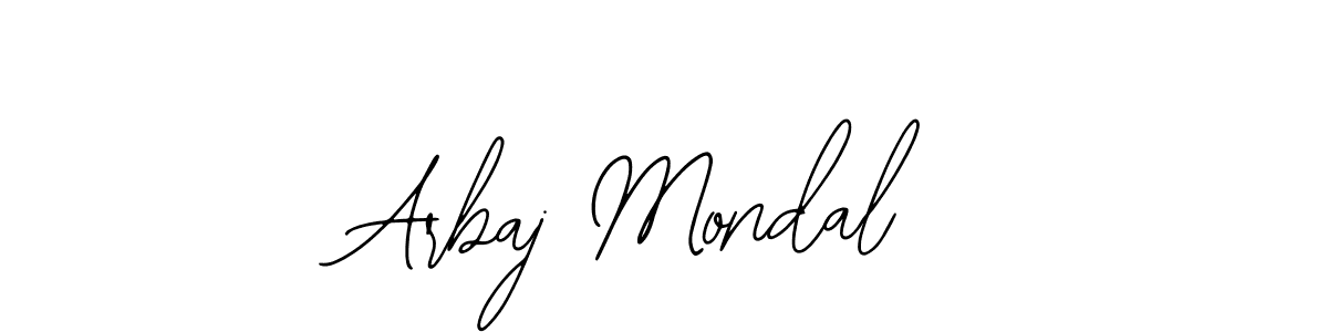 The best way (Bearetta-2O07w) to make a short signature is to pick only two or three words in your name. The name Arbaj Mondal include a total of six letters. For converting this name. Arbaj Mondal signature style 12 images and pictures png