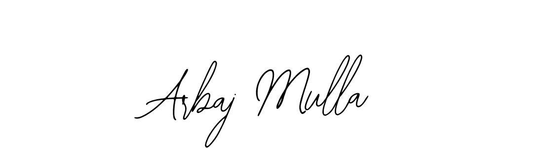 Use a signature maker to create a handwritten signature online. With this signature software, you can design (Bearetta-2O07w) your own signature for name Arbaj Mulla. Arbaj Mulla signature style 12 images and pictures png