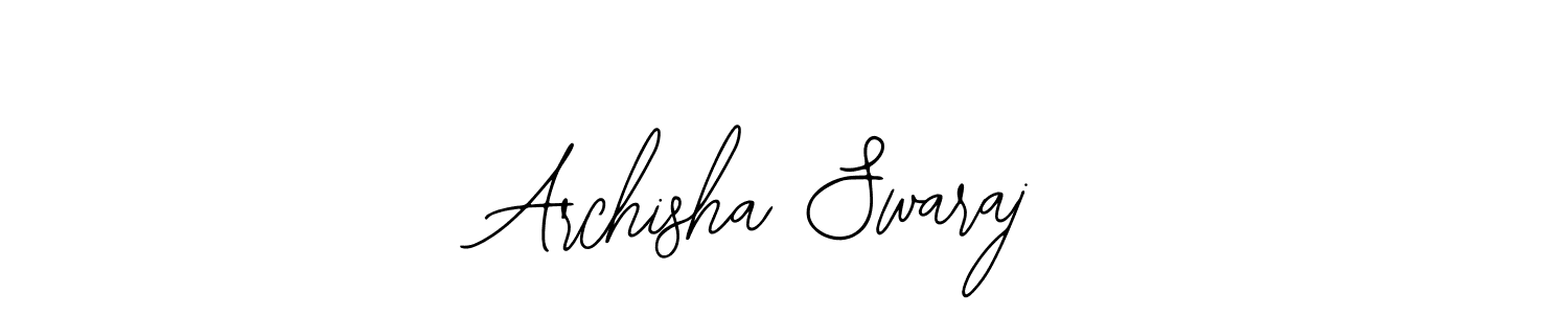 You should practise on your own different ways (Bearetta-2O07w) to write your name (Archisha Swaraj) in signature. don't let someone else do it for you. Archisha Swaraj signature style 12 images and pictures png