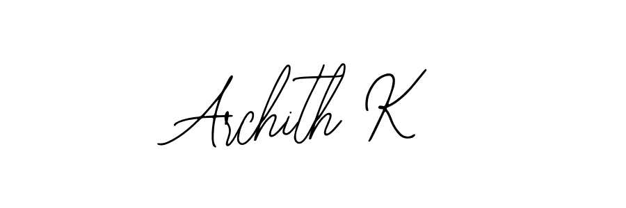 Archith K stylish signature style. Best Handwritten Sign (Bearetta-2O07w) for my name. Handwritten Signature Collection Ideas for my name Archith K. Archith K signature style 12 images and pictures png