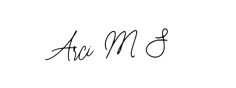 How to make Arci M S name signature. Use Bearetta-2O07w style for creating short signs online. This is the latest handwritten sign. Arci M S signature style 12 images and pictures png