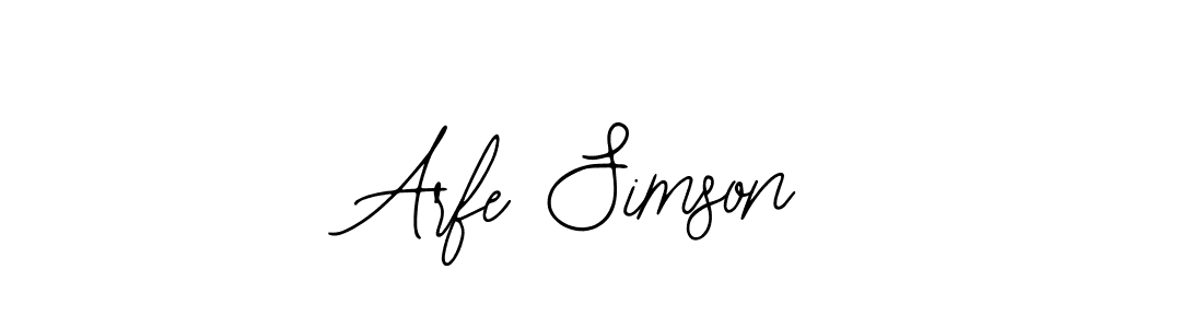 You should practise on your own different ways (Bearetta-2O07w) to write your name (Arfe Simson) in signature. don't let someone else do it for you. Arfe Simson signature style 12 images and pictures png