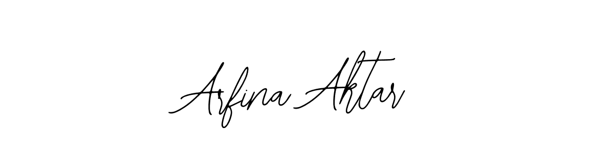 How to make Arfina Aktar name signature. Use Bearetta-2O07w style for creating short signs online. This is the latest handwritten sign. Arfina Aktar signature style 12 images and pictures png