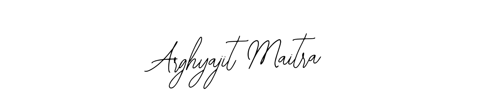 The best way (Bearetta-2O07w) to make a short signature is to pick only two or three words in your name. The name Arghyajit Maitra include a total of six letters. For converting this name. Arghyajit Maitra signature style 12 images and pictures png