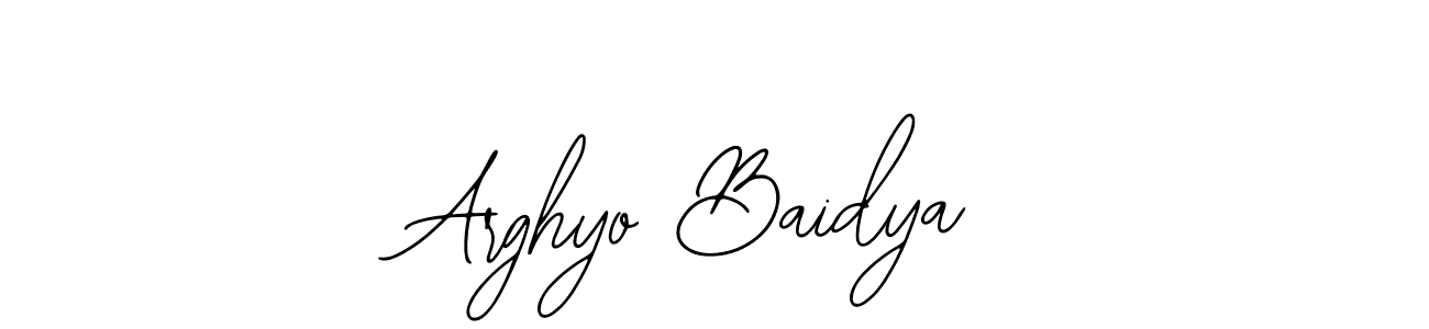 Similarly Bearetta-2O07w is the best handwritten signature design. Signature creator online .You can use it as an online autograph creator for name Arghyo Baidya. Arghyo Baidya signature style 12 images and pictures png