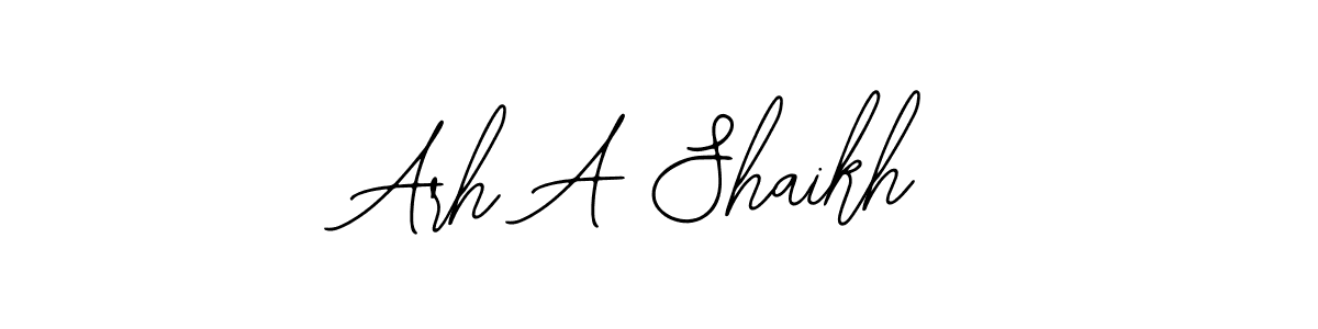 How to make Arh A Shaikh name signature. Use Bearetta-2O07w style for creating short signs online. This is the latest handwritten sign. Arh A Shaikh signature style 12 images and pictures png
