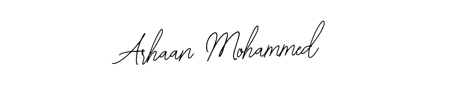 Design your own signature with our free online signature maker. With this signature software, you can create a handwritten (Bearetta-2O07w) signature for name Arhaan Mohammed. Arhaan Mohammed signature style 12 images and pictures png