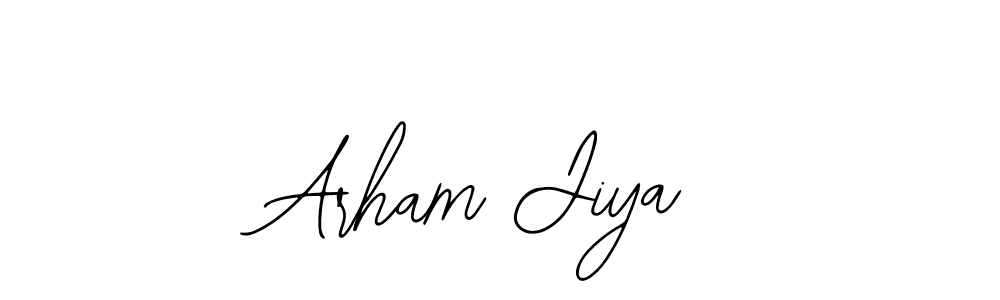 How to make Arham Jiya name signature. Use Bearetta-2O07w style for creating short signs online. This is the latest handwritten sign. Arham Jiya signature style 12 images and pictures png