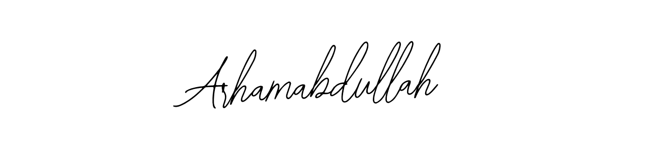 Design your own signature with our free online signature maker. With this signature software, you can create a handwritten (Bearetta-2O07w) signature for name Arhamabdullah. Arhamabdullah signature style 12 images and pictures png
