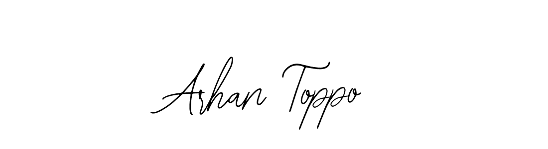 if you are searching for the best signature style for your name Arhan Toppo. so please give up your signature search. here we have designed multiple signature styles  using Bearetta-2O07w. Arhan Toppo signature style 12 images and pictures png