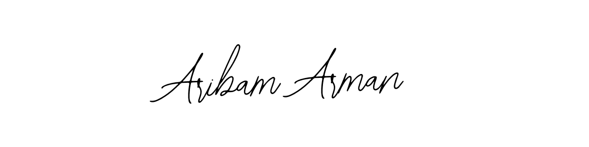 How to make Aribam Arman name signature. Use Bearetta-2O07w style for creating short signs online. This is the latest handwritten sign. Aribam Arman signature style 12 images and pictures png