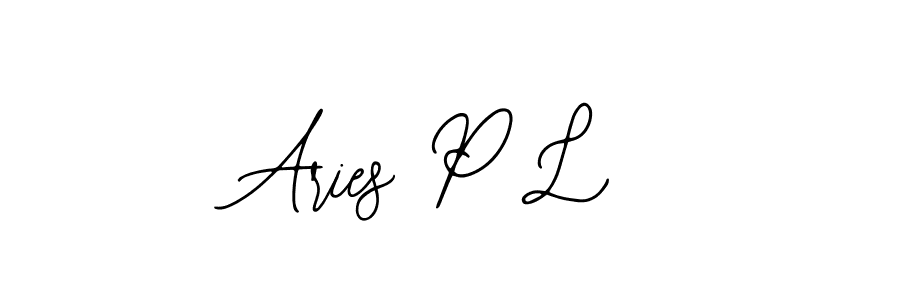 Use a signature maker to create a handwritten signature online. With this signature software, you can design (Bearetta-2O07w) your own signature for name Aries P L. Aries P L signature style 12 images and pictures png