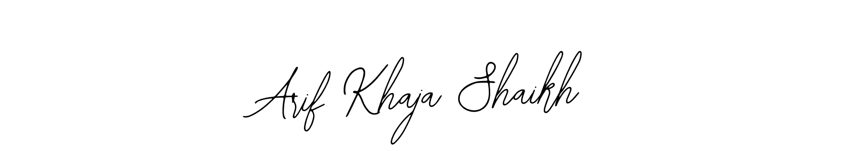 How to make Arif Khaja Shaikh name signature. Use Bearetta-2O07w style for creating short signs online. This is the latest handwritten sign. Arif Khaja Shaikh signature style 12 images and pictures png