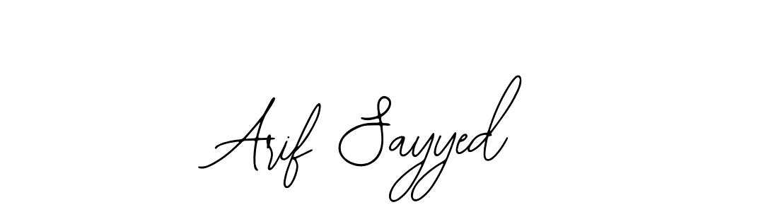 How to make Arif Sayyed name signature. Use Bearetta-2O07w style for creating short signs online. This is the latest handwritten sign. Arif Sayyed signature style 12 images and pictures png