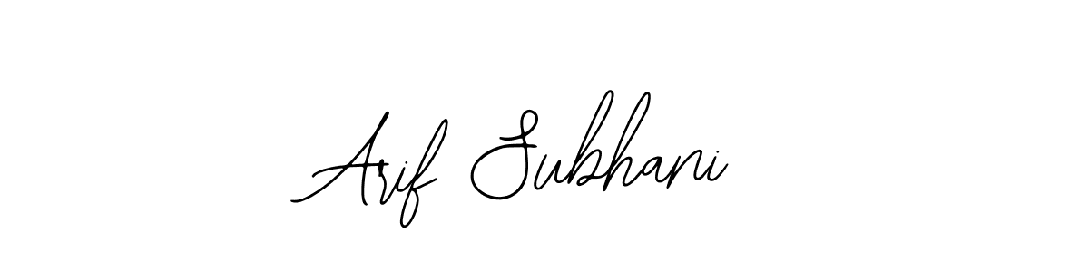 How to make Arif Subhani name signature. Use Bearetta-2O07w style for creating short signs online. This is the latest handwritten sign. Arif Subhani signature style 12 images and pictures png