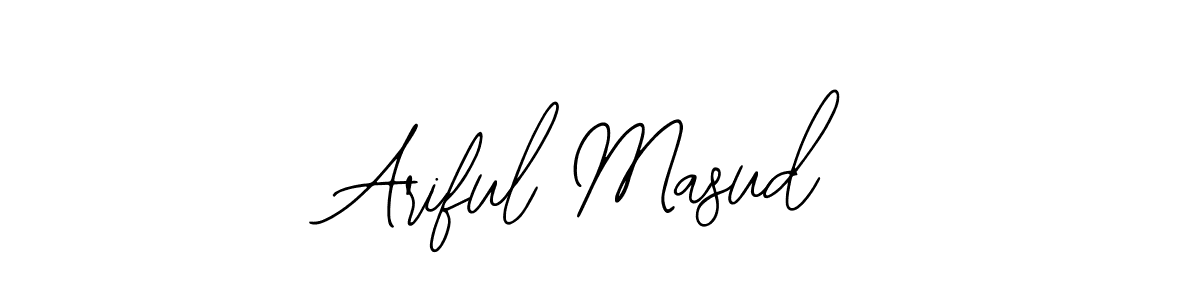 The best way (Bearetta-2O07w) to make a short signature is to pick only two or three words in your name. The name Ariful Masud include a total of six letters. For converting this name. Ariful Masud signature style 12 images and pictures png