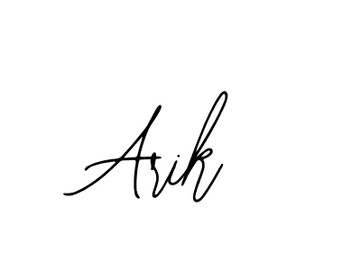 Design your own signature with our free online signature maker. With this signature software, you can create a handwritten (Bearetta-2O07w) signature for name Arik. Arik signature style 12 images and pictures png