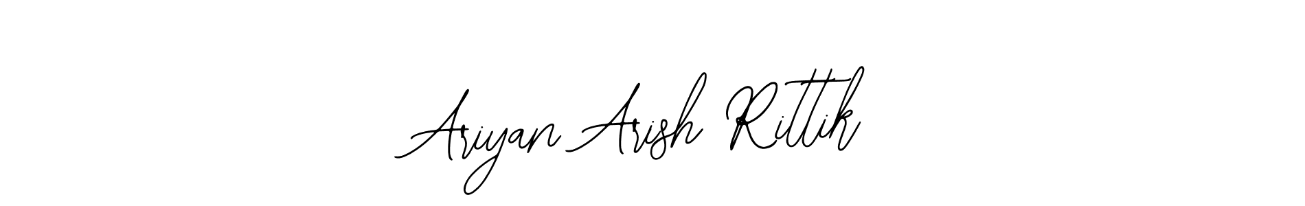 Bearetta-2O07w is a professional signature style that is perfect for those who want to add a touch of class to their signature. It is also a great choice for those who want to make their signature more unique. Get Ariyan Arish Rittik name to fancy signature for free. Ariyan Arish Rittik signature style 12 images and pictures png